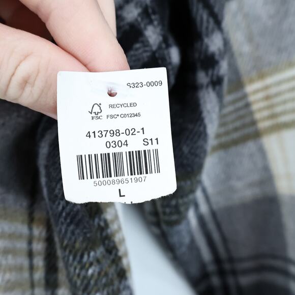 NWT Old Navy Women's Soft-Brushed Heavyweight Utility Shacket Plaid Large Tall - Picture 9 of 9